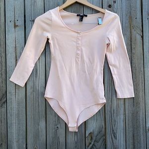 Gently Used Light Pink Forever 21 3/4 Sleeve Body Suit